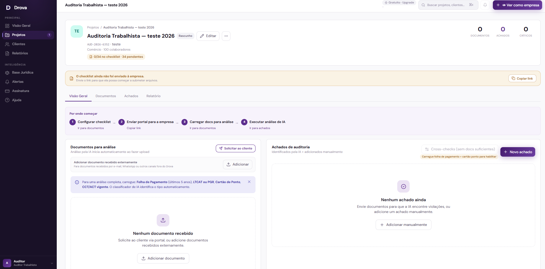 Portal Drova para envio de documentos trabalhistas pela empresa